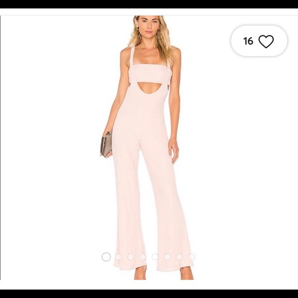 Pants - Revolve pink jumpsuit with bandeau top